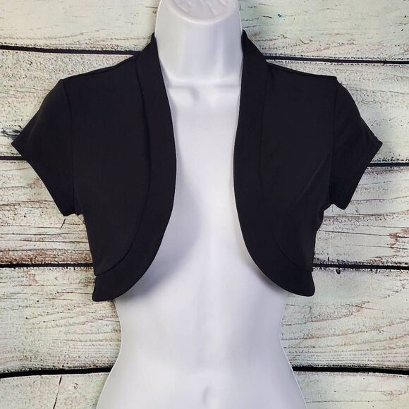 Maurices Black Small Open Front Cardigan Sweater cover Cropped - Picture 1 of 5